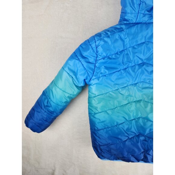 Eddie Bauer Blue Ombre Reversible Puffer Jacker Kids Medium Size 7/8 - Picture 7 of 16